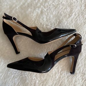 NWT Expression (The Bay) Black Suede and Patent Leather Heels- size 9
